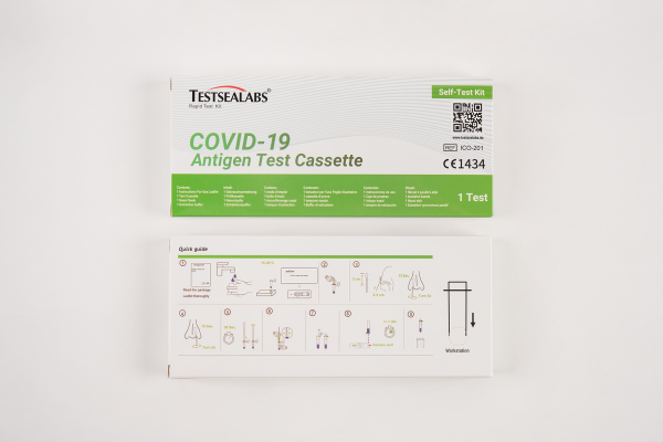Testsealabs® COVID-19 Antigen Selbsttest, Einzelpackungen, einzelne Puffer, Nasenabstrich, CE Zulassung, FÜR LAIENANWENDER